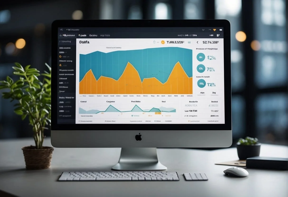 A computer screen displaying a website analytics dashboard with UTM parameters and campaign tracking data