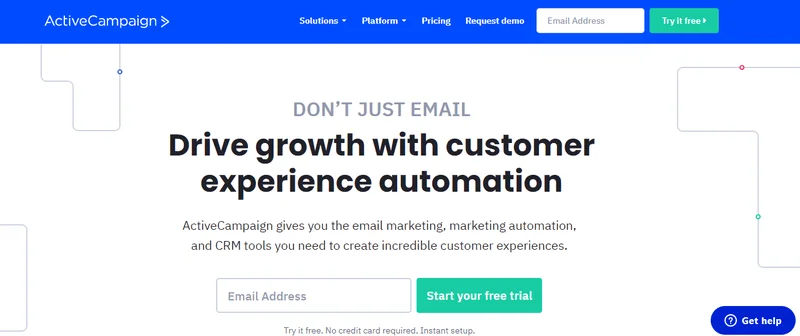 ActiveCampaign dashboard