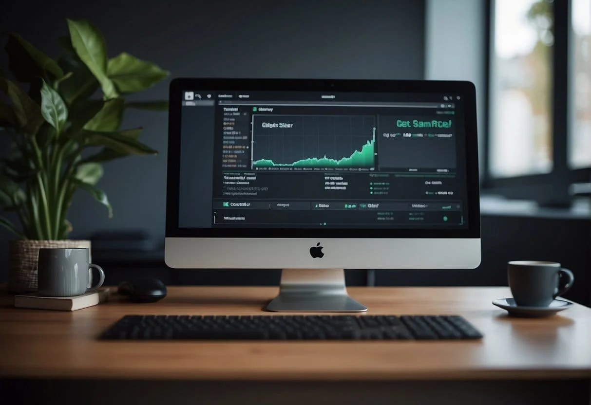 A computer screen displaying the Klaviyo UTM tracking interface with a cursor hovering over the Get Started button