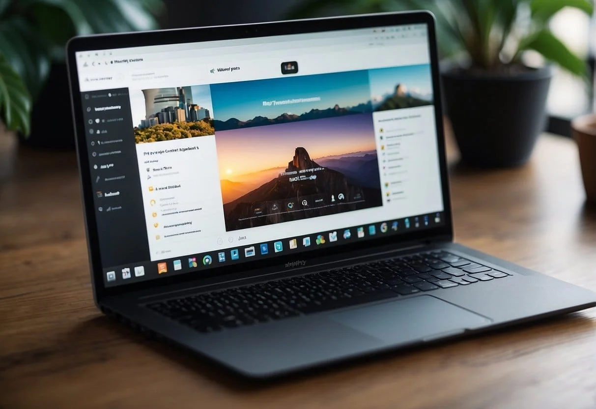 A split-screen comparison of WooCommerce and Shopify interfaces, showcasing their key features and functionality. Each platform's unique tools and options are highlighted for easy visual comparison