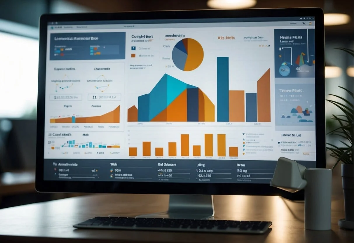 Various digital advertising platforms (e.g. social media, search engines) display graphs and charts showing return on ad spend metrics