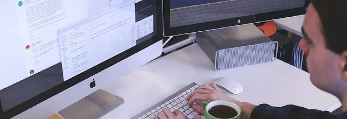 typing, computer, man