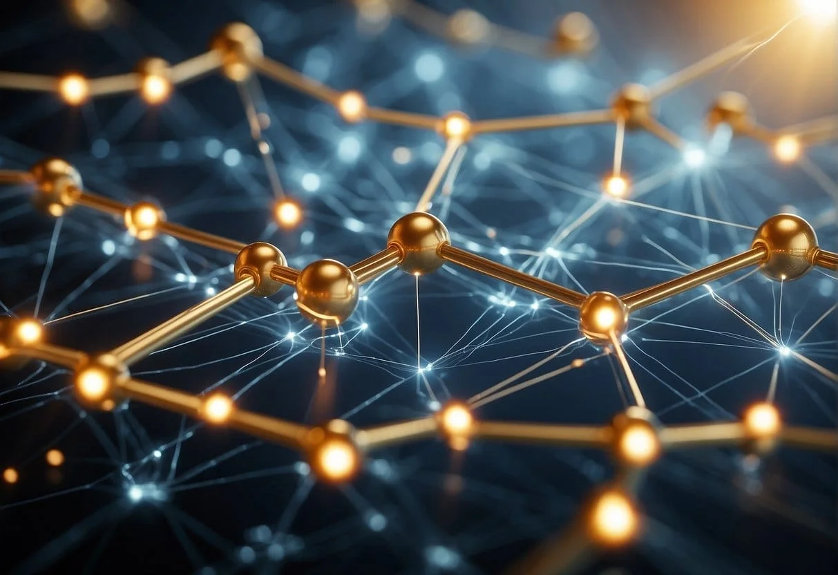 A series of interconnected nodes representing different touchpoints, with arrows showing the flow of attribution in a Markov chain model