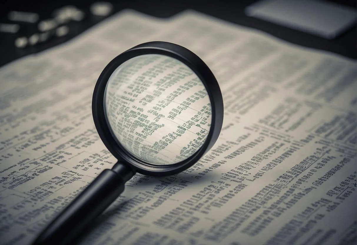 A magnifying glass hovers over a targeted group of data points, revealing a focused and strategic approach to marketing