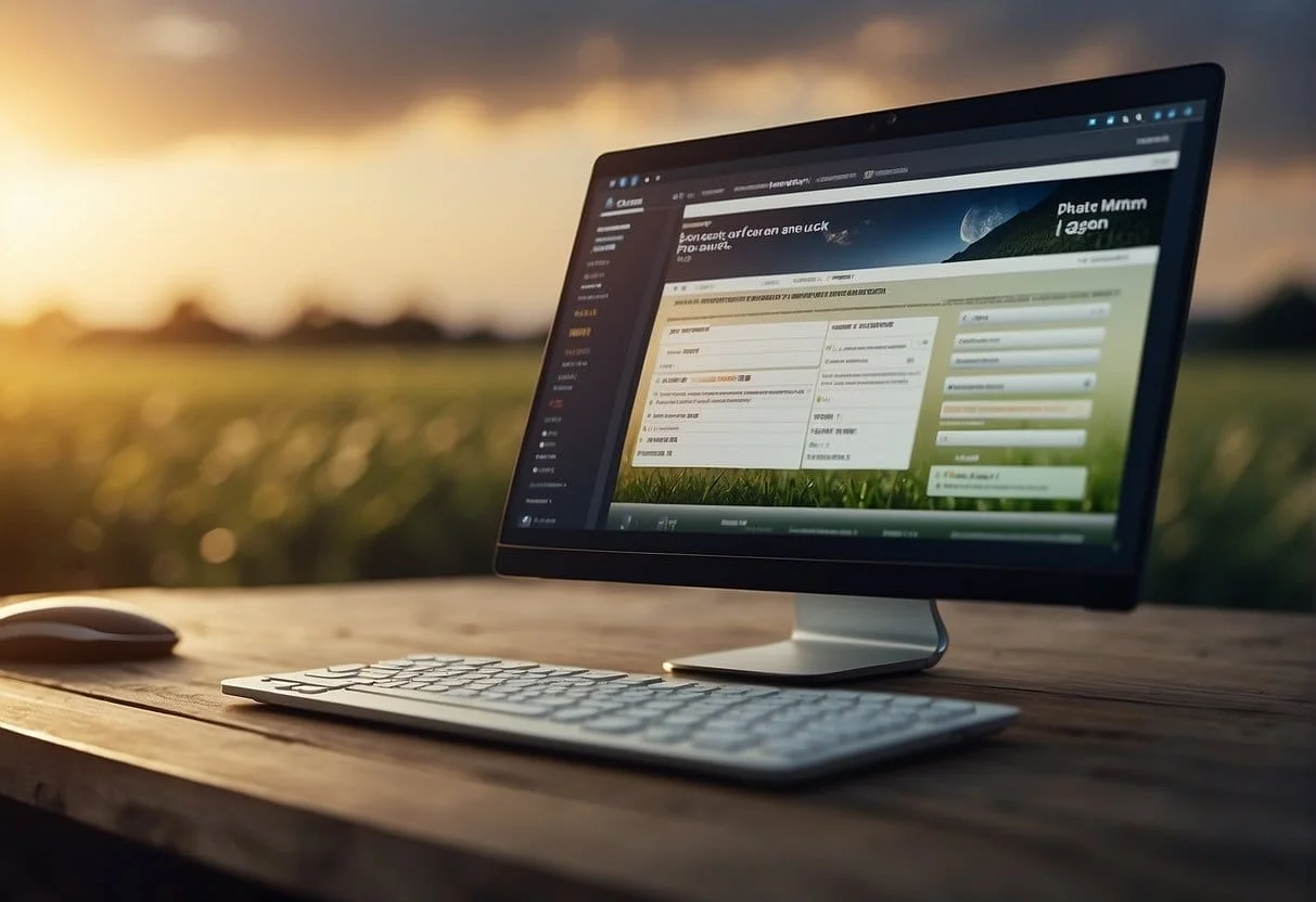 A computer screen displaying a web page with fields for inputting UTM parameters. A mouse hovers over the fields, ready to click and create tagged URLs