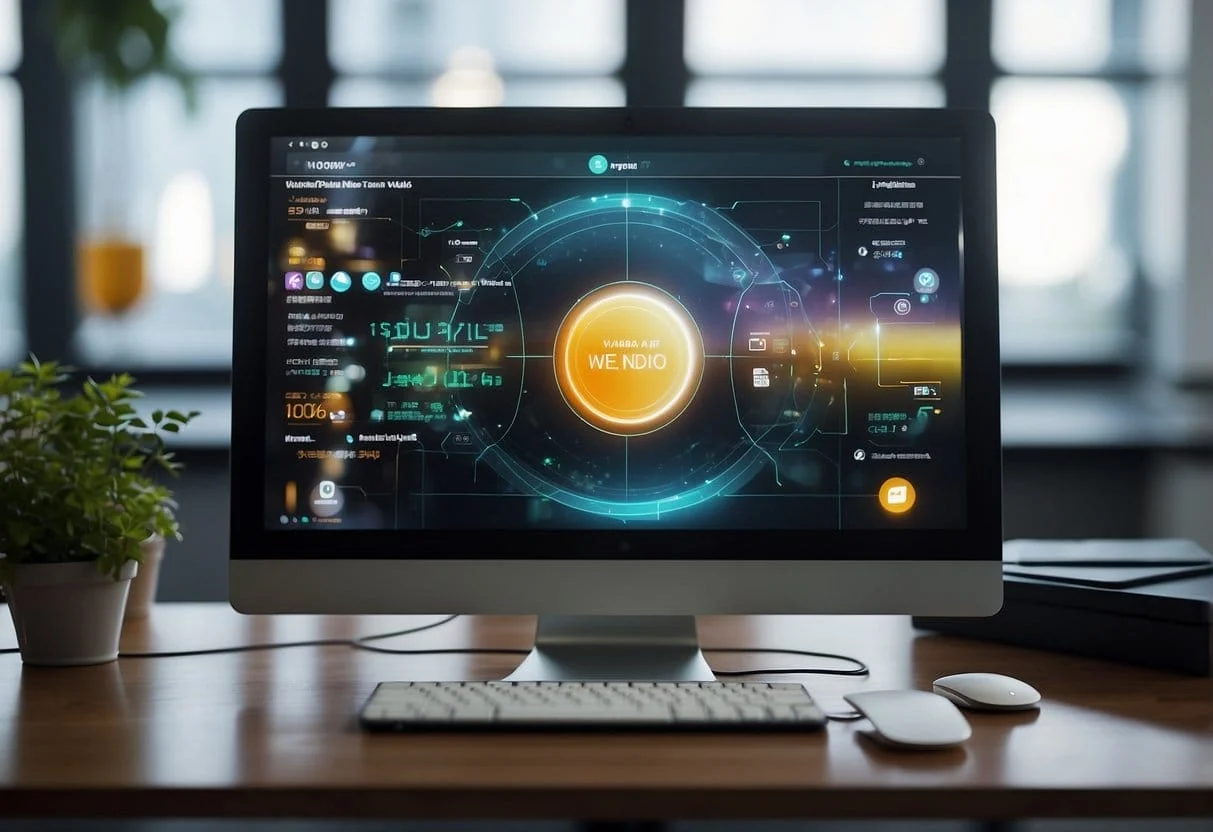 A computer screen displaying a webinar jam platform with a sleek and modern interface, featuring interactive tools and engaging content