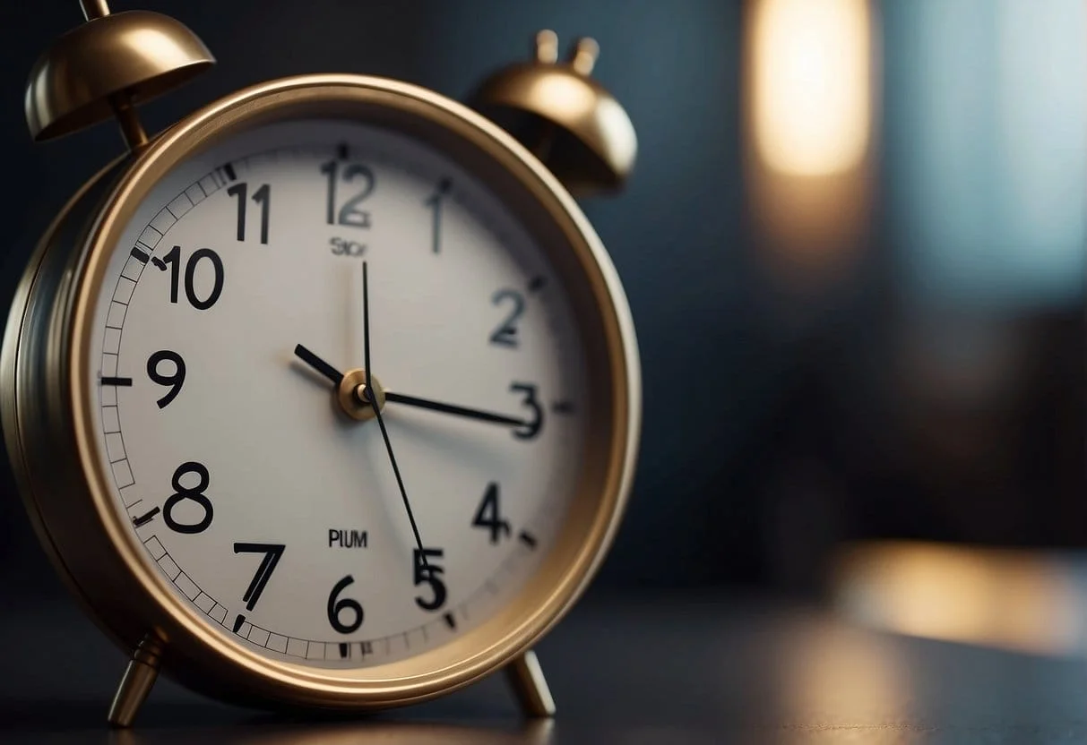 A clock with hands moving towards a later time, surrounded by various touchpoints and channels representing different stages of the customer journey
