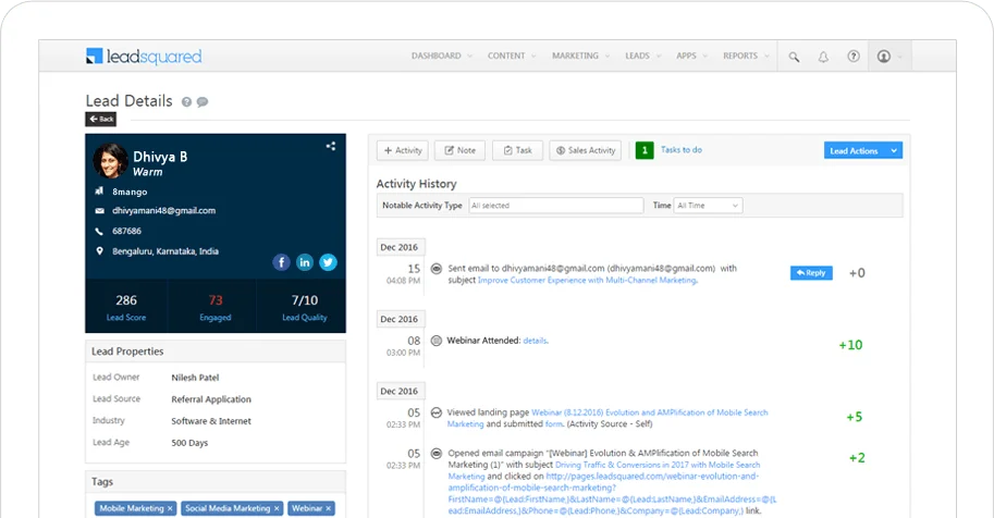 Lead tracking software