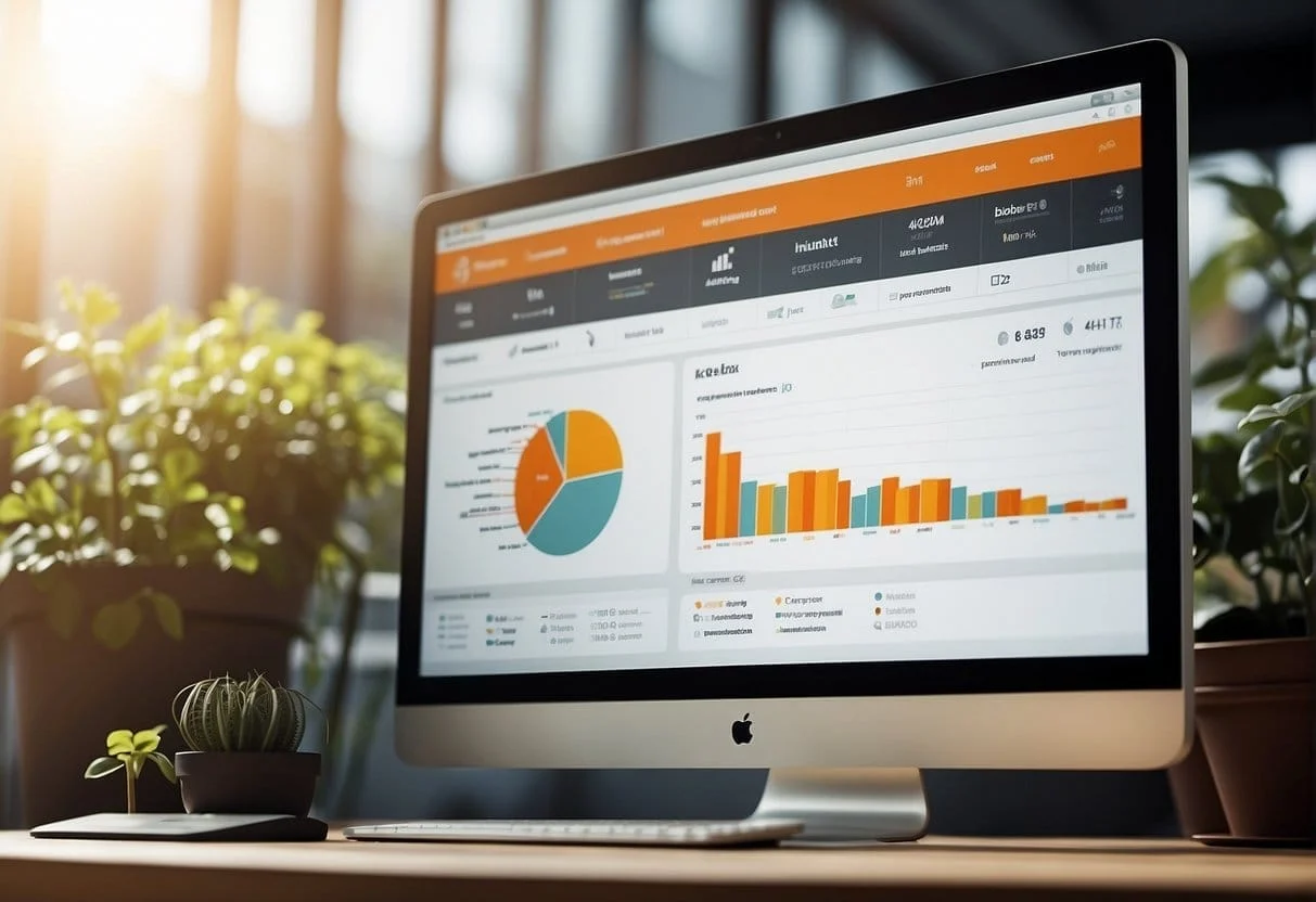 A computer screen displaying the HubSpot dashboard with fields for setting up UTM parameters. A mouse cursor hovers over the input boxes as the user fills them in