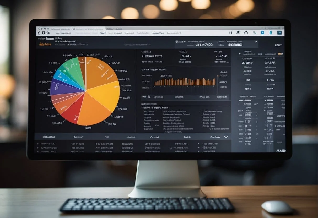 A computer screen displaying Adobe Analytics pricing plans being reviewed and utilized by a user