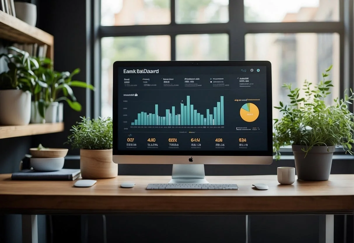 A computer screen displaying Klaviyo's email marketing dashboard with various campaign designs and analytics