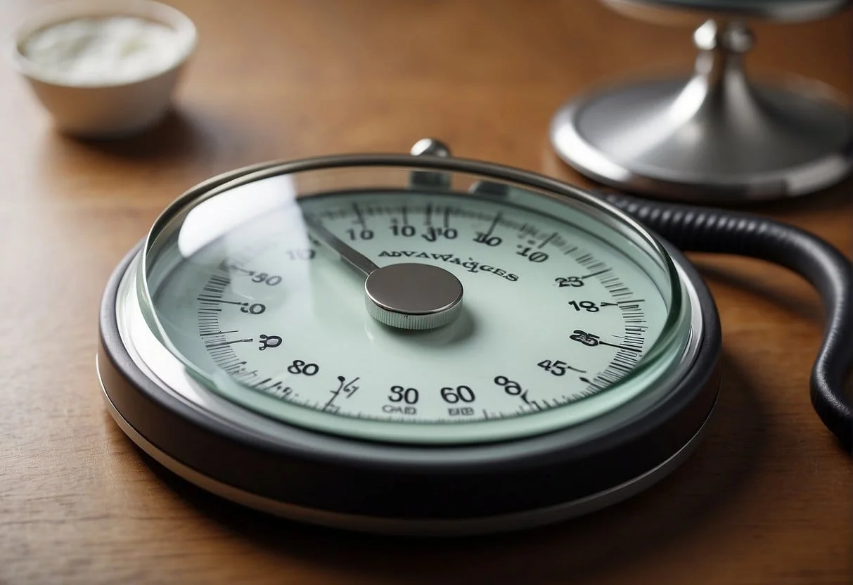 A scale with Advantages outweighing Disadvantages on one side. A magnifying glass hovers over last touch attribution.