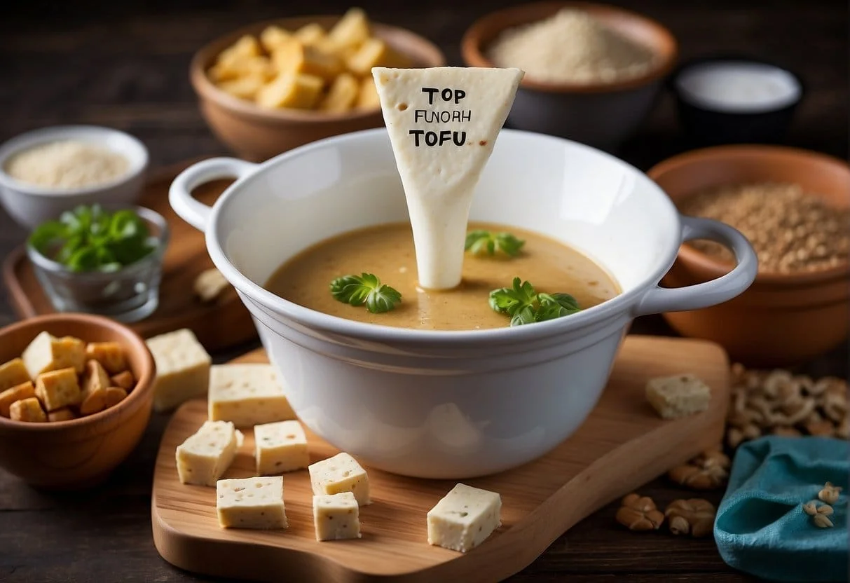 A wide funnel with "Top of the Funnel (TOFU)" written on it, surrounded by various marketing channels like social media, email, and content marketing